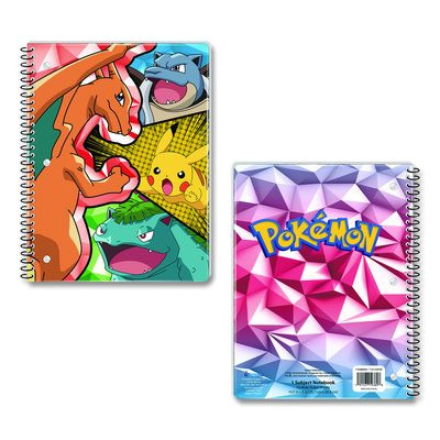 Licensed Spiral Notebook, Pokemon, 1-Subject, Wide/Legal Rule, Multicolor Cover, (70) 10.5 x 8 Sheets