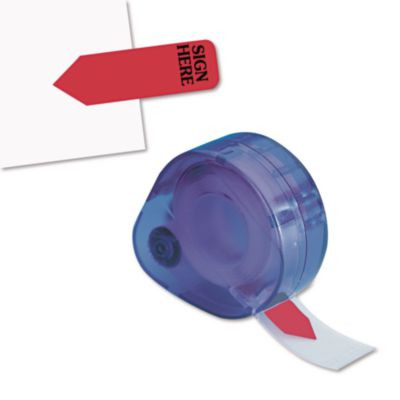 Arrow Message Page Flags In Dispenser, "Sign Here", Red, 120/Dispenser
