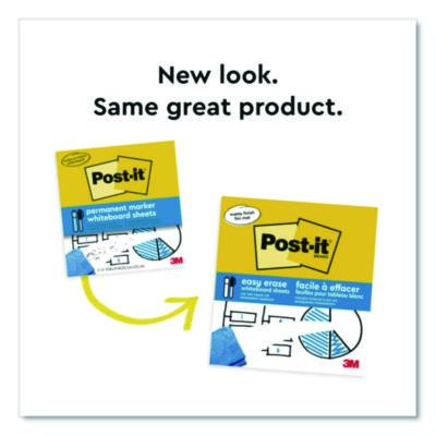 Easy-Erase Whiteboard Sheets, Plastic Surface, 9.1 x 9.1, White, 2/Pack