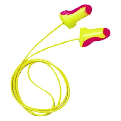 Laser Lite Single-Use Earplugs, Corded, 32 Db Nrr, One Size Fits Most, Yellow/Magenta Bell/T-Shaped Plugs, 100/Box