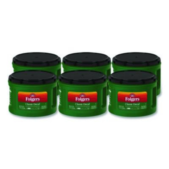 Classic Decaf Ground Coffee, Classic Roast Decaffeinated, 19.2 Oz, Can, 6/Carton