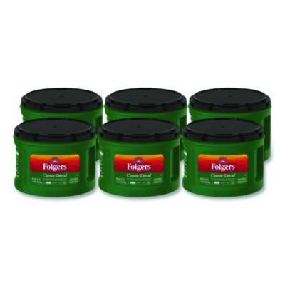 Classic Decaf Ground Coffee, Classic Roast Decaffeinated, 19.2 Oz, Can, 6/Carton