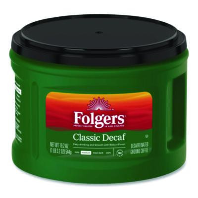 Classic Decaf Ground Coffee, Classic Roast Decaffeinated, 19.2 Oz, Can, 6/Carton