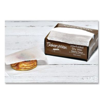 Ecocraft Interfolded Dry Wax Bakery Tissues, 6 x 10.75, White, 1,000/Box, 10 Boxes/Carton