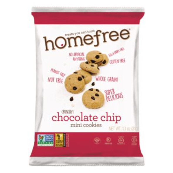 Gluten Free Chocolate Chip Mini Cookies, 1.1 Oz Pack, 30/Carton