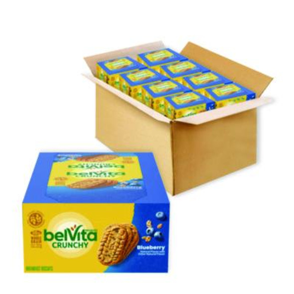 Belvita Breakfast Biscuits, 1.76 Oz Pack, Blueberry, 8 Packs/Box, 8 Boxes/Carton