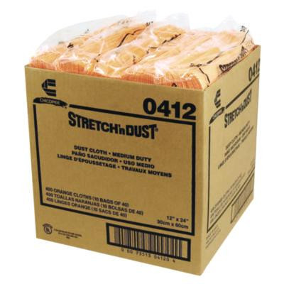 Stretch 'n Dust Cloths, 11.63 x 24, Yellow, 40 Cloths/Pack, 10 Packs/Carton