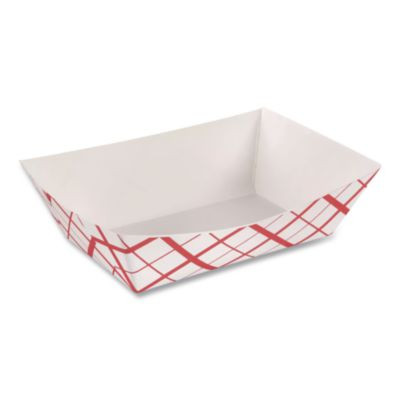 Paper Food Baskets, 2 Lb Capacity, Red/White, Paper, 1,000/Carton