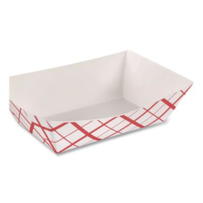 Paper Food Baskets, 3 Lb Capacity, 7.2 x 4.95 x 1.94, Red/White, Paper, 500/Carton
