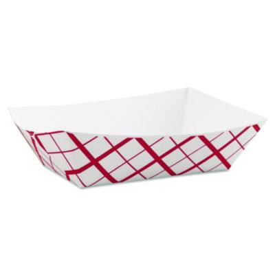 Paper Food Baskets, 3 Lb Capacity, 7.2 x 4.95 x 1.94, Red/White, Paper, 500/Carton