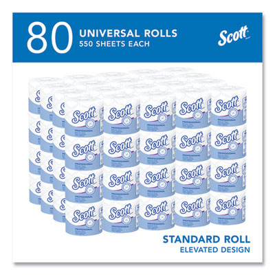 Essential Standard Roll Bathroom Tissue For Business, Septic Safe, 2-Ply, White, 550 Sheets/Roll, 80 Rolls/Carton