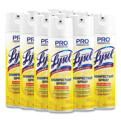 Disinfectant Spray, Original Scent, 19 Oz Aerosol Spray, 12/Carton