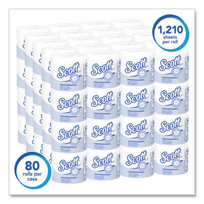 Essential Standard Roll Bathroom Tissue For Business, Septic Safe, 1-Ply, White, 1,210 Sheets/Roll, 80 Rolls/Carton