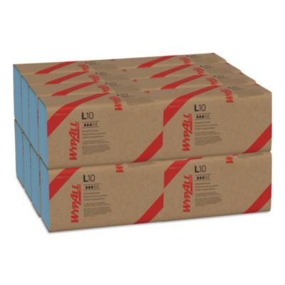 L10 Windshield Towels, Banded, 2-Ply, 9.38 x 10.25, Light Blue, 140/Pack, 16 Packs/Carton