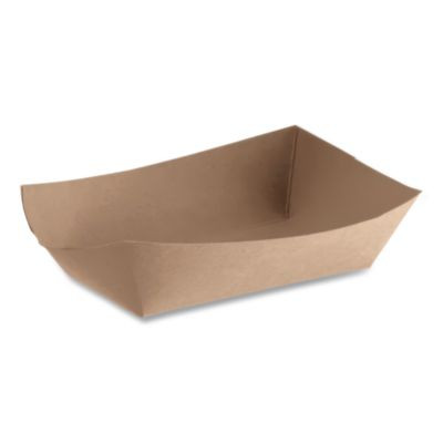 Eco Food Trays, 1 Lb Capacity, Brown, Paper, 1,000/Carton