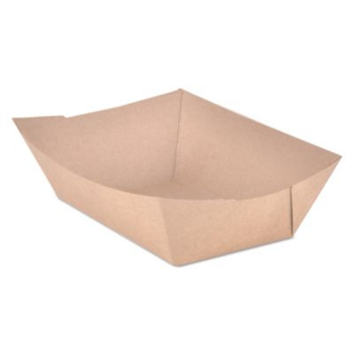 Eco Food Trays, 3 Lb Capacity, Brown, Paper, 500/Carton
