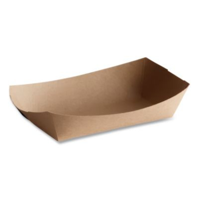 Eco Food Trays, 5 Lb Capacity, Brown, Paper, 500/Carton