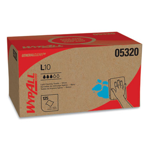 L10 Towels, Pop-Up Box, 1-Ply, 9 x 10.5, White, 125/Box, 18 Boxes/Carton