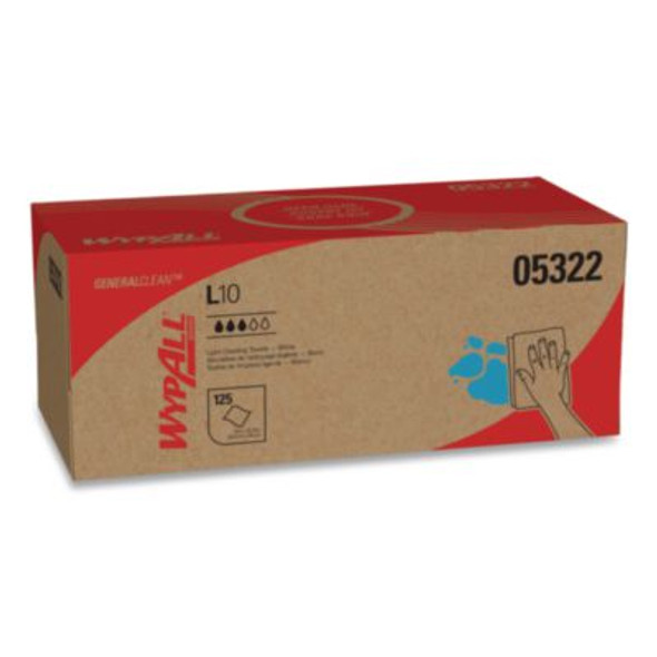 L10 Towels Pop-Up Box, 1-Ply, 12 x 10.25, White, 125/Box, 18 Boxes/Carton