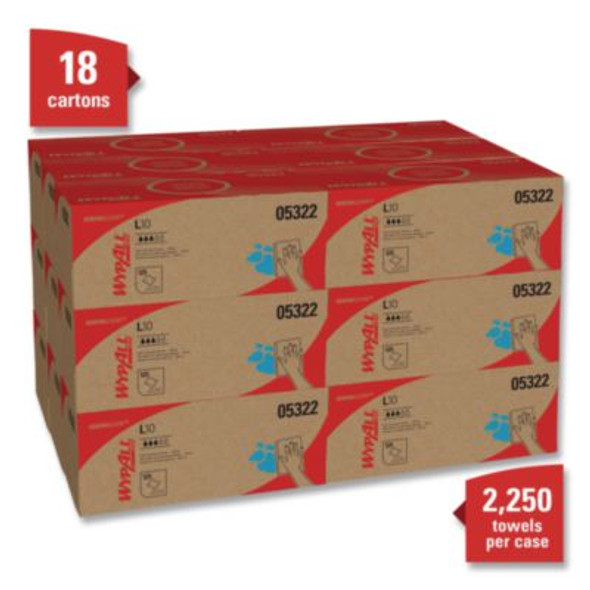 L10 Towels Pop-Up Box, 1-Ply, 12 x 10.25, White, 125/Box, 18 Boxes/Carton