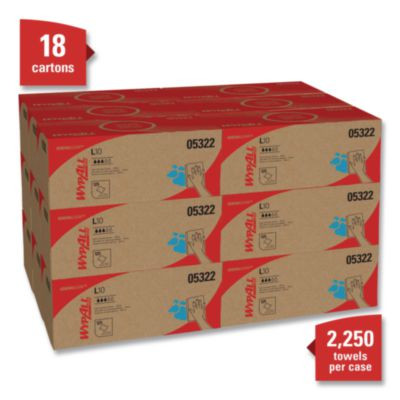 L10 Towels Pop-Up Box, 1-Ply, 12 x 10.25, White, 125/Box, 18 Boxes/Carton