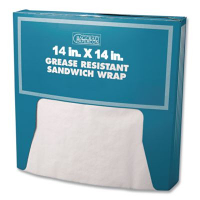 Grease-Resistant Paper Wraps And Liners, 14 x 14, White, 1,000/Box,  4 Boxes/Carton