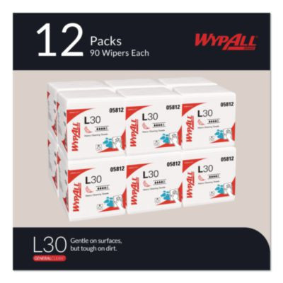 L30 Towels, Quarter Fold, 12.5 x 12, 90/Polypack, 12 Polypacks/Carton