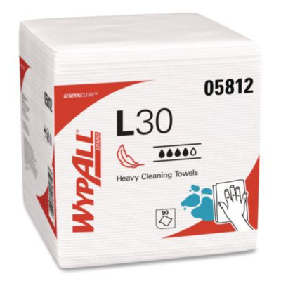 L30 Towels, Quarter Fold, 12.5 x 12, 90/Polypack, 12 Polypacks/Carton