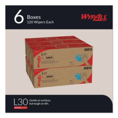 L30 Towels, Pop-Up Box, 9.8 x 16.4, White, 120/Box, 6 Boxes/Carton