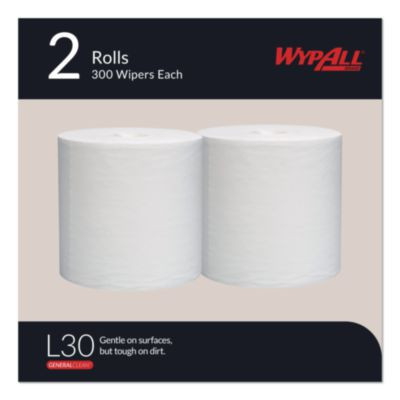 L30 Towels, Center-Pull Roll, 9.8 x 15.2, White, 300/Roll, 2 Rolls/Carton