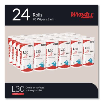L30 Towels, 11 x 10.4, White, 70 Sheets/Roll