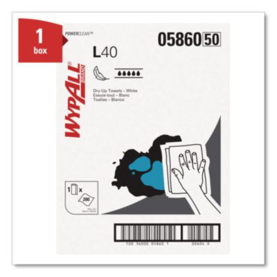 L40 Towels, Dry Up Towels, 19.5 x 42, White, 200 Towels/Roll