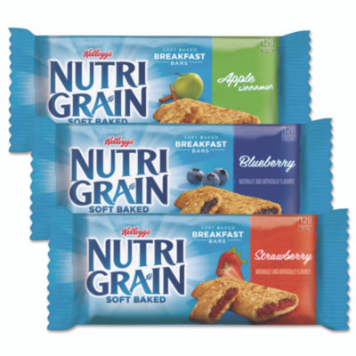Nutri-Grain Soft Baked Breakfast Bars, Asstd: Apple, Blueberry, Strawberry, 1.3 Oz Bar, 48/Carton