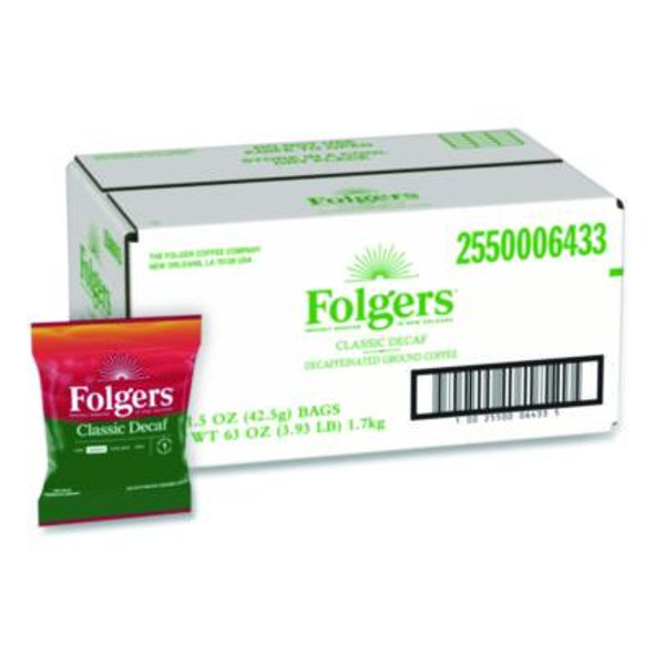 Classic Decaf Ground Coffee Fraction Pack, Classic Roast Decaf, 1.5 Oz, 42/Carton