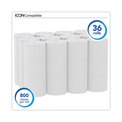 Essential Extra Soft Coreless Standard Roll Bath Tissue, Septic Safe, 2-Ply, White, 800 Sheets/Roll, 36 Rolls/Carton