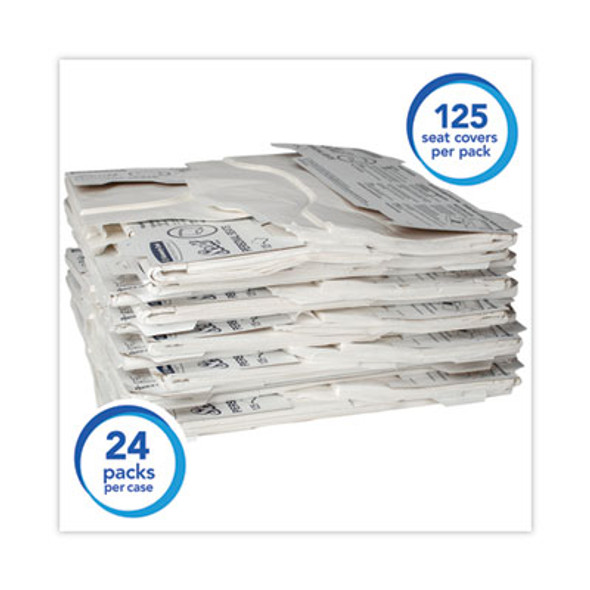 Personal Seats Sanitary Toilet Seat Covers, 15 X 18, White, 125/Pack, 24 Packs/Carton