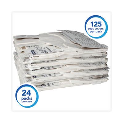 Personal Seats Sanitary Toilet Seat Covers, 15 X 18, White, 125/Pack, 24 Packs/Carton