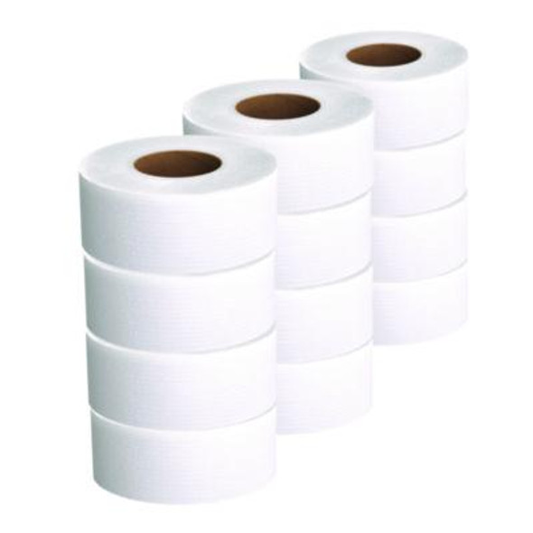 Essential Jrt Jumbo Roll Bathroom Tissue, Septic Safe, 2-Ply, 3.55" x 1,000 Ft, White, 12 Rolls/Carton