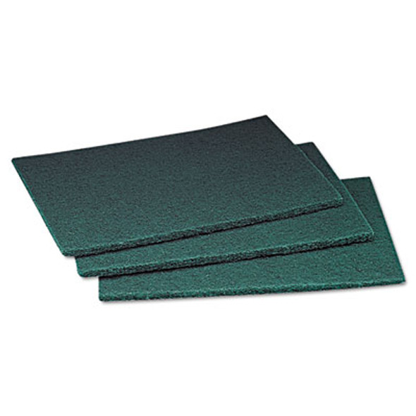 Commercial Scouring Pad, 6 X 9, Green, 20 Pads/Box, 3 Boxes/Carton