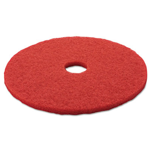 Low-Speed Buffer Floor Pads 5100, 20" Diameter, Red, 5/Carton