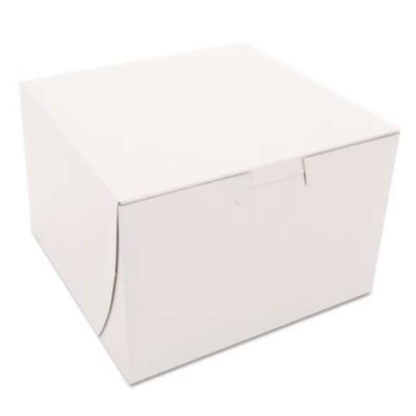 White One-Piece Non-Window Bakery Boxes, 6 x 6 x 4, White, Paper, 250/Bundle