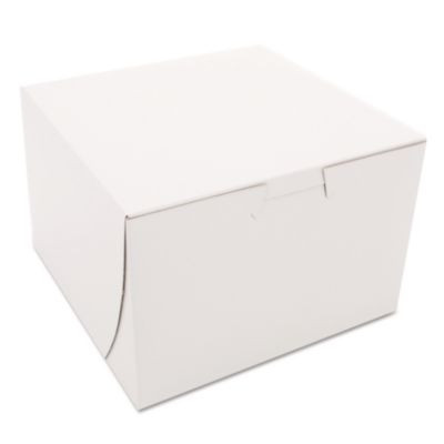 White One-Piece Non-Window Bakery Boxes, 6 x 6 x 4, White, Paper, 250/Bundle