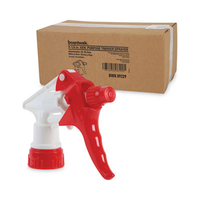 General Purpose Trigger Sprayer, 9.25" Tube, Fits 32 Oz Bottles, Red/White, 24/Carton