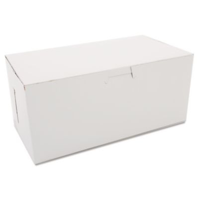White One-Piece Non-Window Bakery Boxes, 4 x 9 x 5, White, Paper, 250/Carton