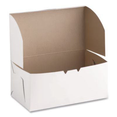 White One-Piece Non-Window Bakery Boxes, 4 x 9 x 5, White, Paper, 250/Carton