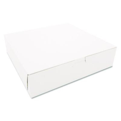 White One-Piece Non-Window Bakery Boxes, 10 x 10 x 2.5, White, Paper, 250/Carton