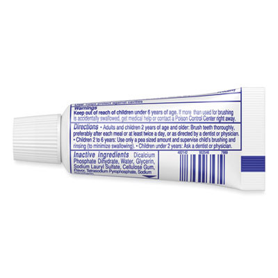 Fluoride Toothpaste, Personal Size, 0.85 Oz Tube, Unboxed, 240/Carton