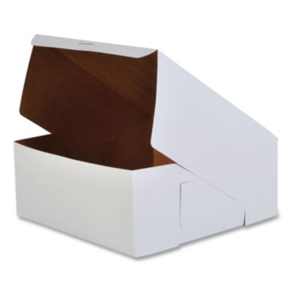 White One-Piece Non-Window Bakery Boxes, 12 x 12 x 6, White, Paper, 50/Carton