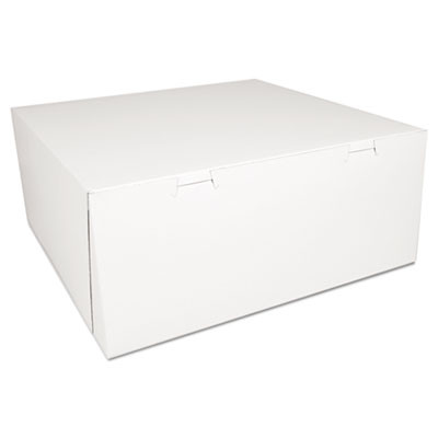 White One-Piece Non-Window Bakery Boxes, 14 x 14 x 6, White, Paper, 50/Carton