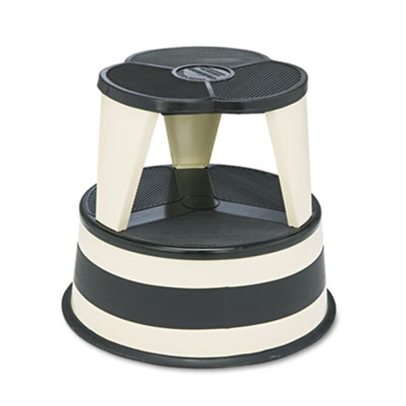 Kik-Step Steel Step Stool, 2-Step, 350 Lb Capacity, 16" Diameter x 14.25"h, Sand